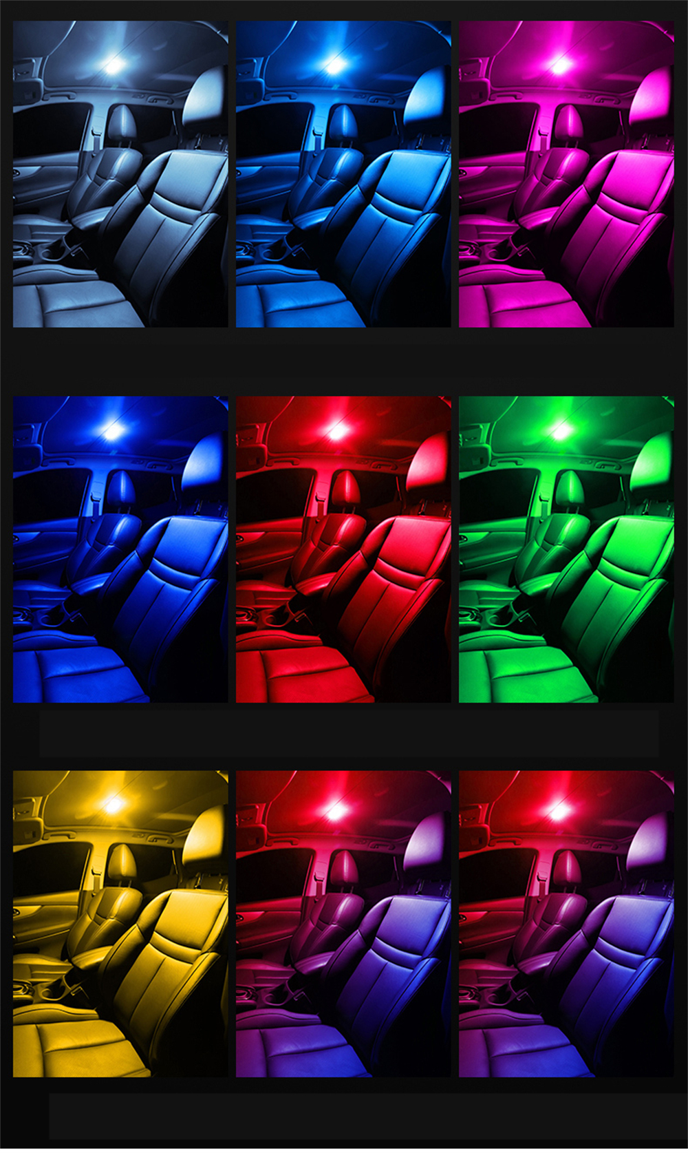 LED Touch Light Muur Leeslamp Magneet Basis Auto Plafondlamp Ambient Mood Auto-interieur Kofferbak Licht Binnen