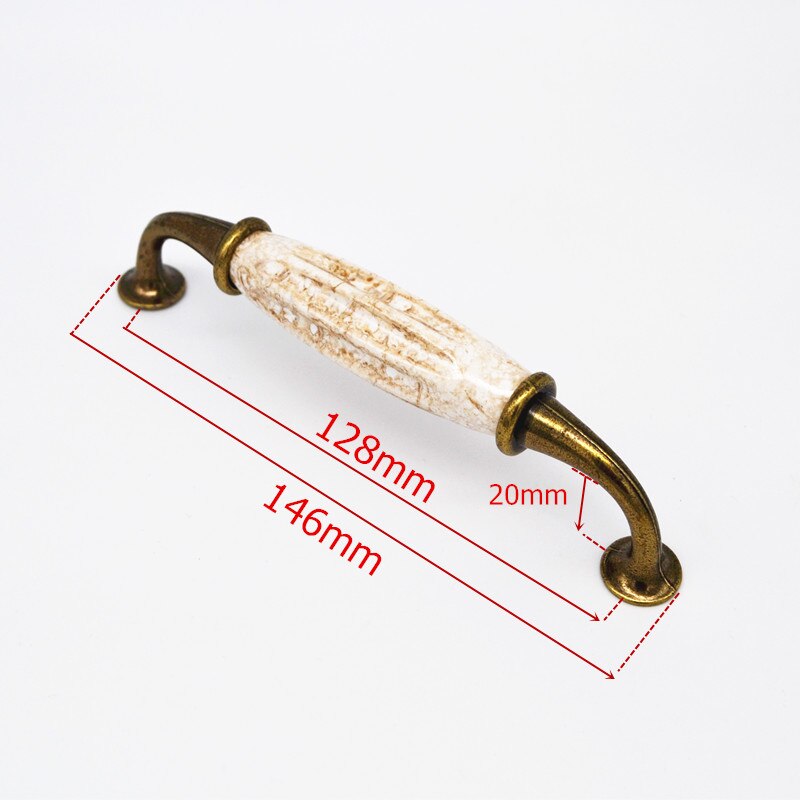 White Ceramic Furniture Handles Drawer Pulls Closet Handle Kitchen Cabinet Handles Gold: Antique 1-128mm