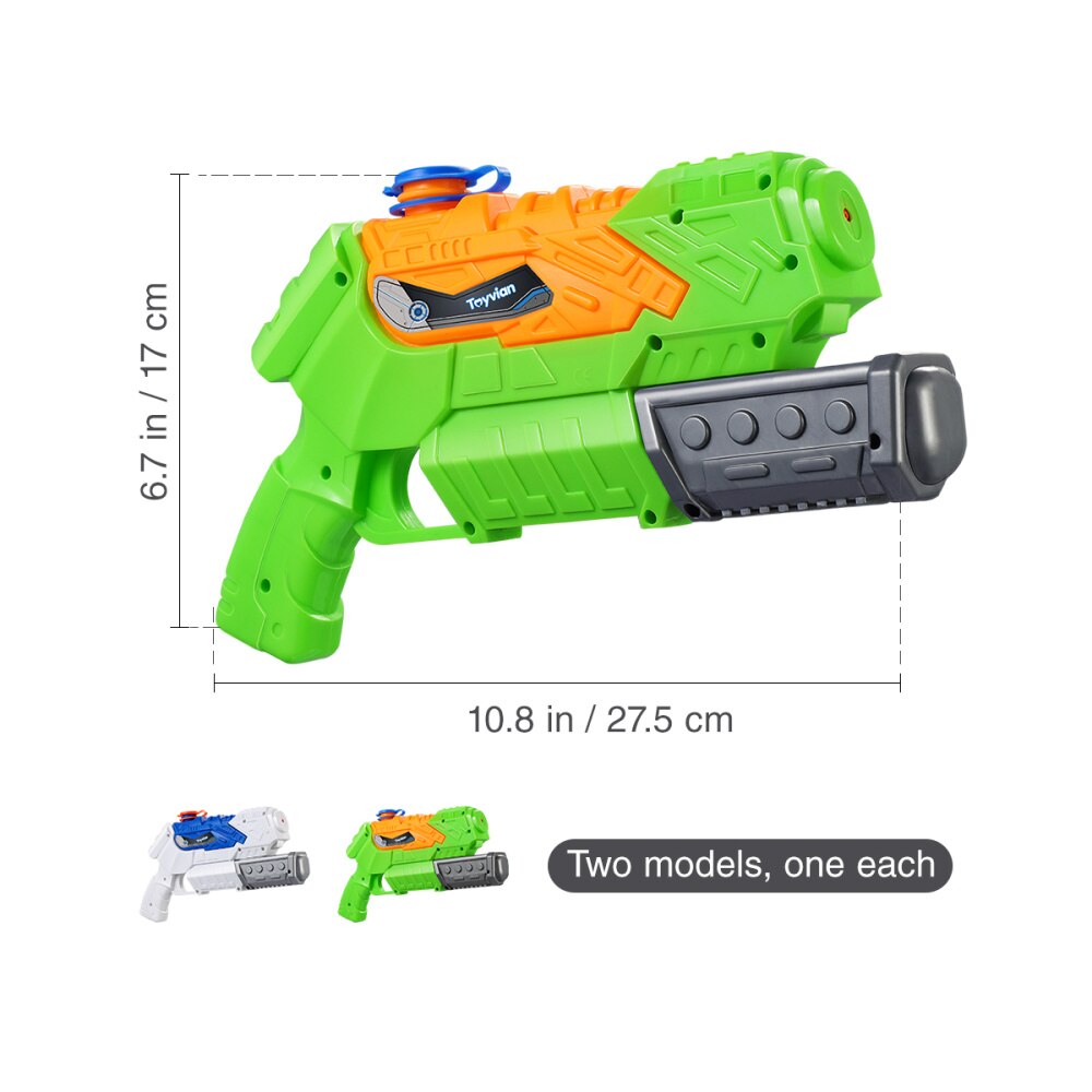 Toyvian 2pcs Safe Interactive Water Guns for Swimming Pool Beach Children