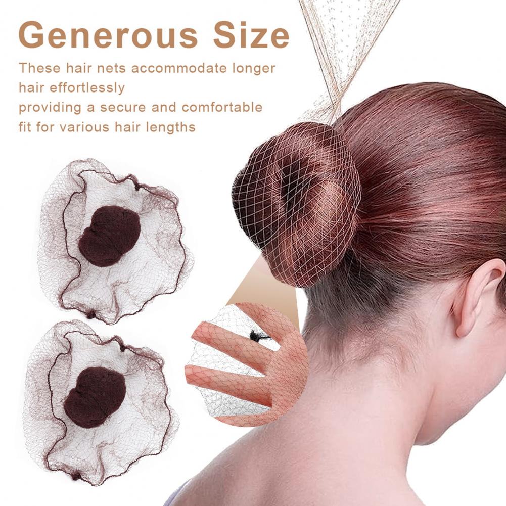 Red para el pelo para moño, redecilla para el pelo transpirable para bollos de Ballet, conjunto de red para el pelo para mujeres y niñas, fundas de malla de nailon elásticas para azafata y enfermeras