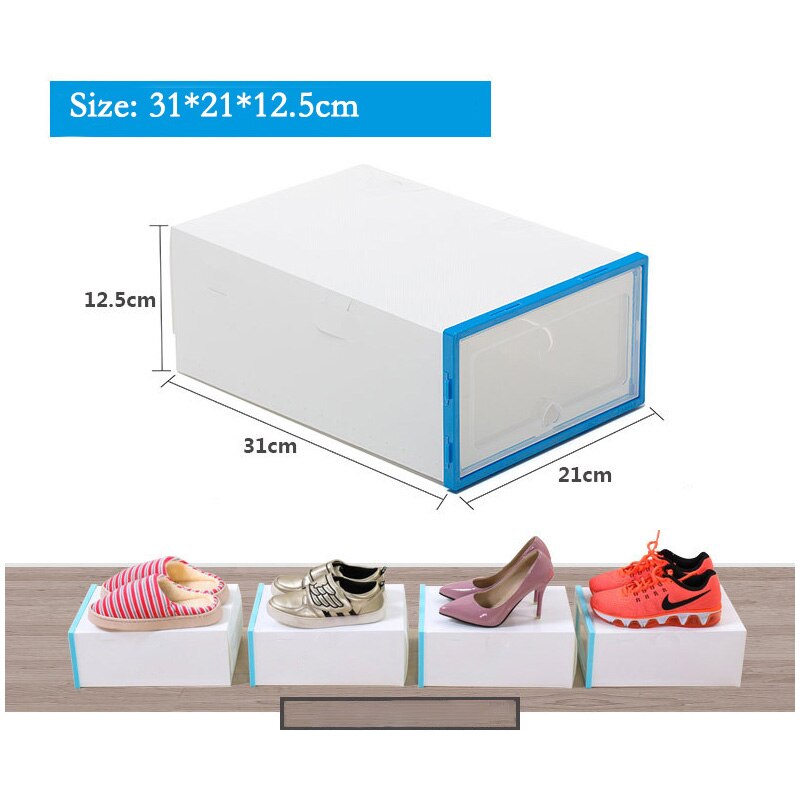 6Pcs Transparante Schoen Dozen Opslag Verdikte Stofdicht Schoenen Organizer Box Bovenop Combinatie Schoenenkast Dispaly