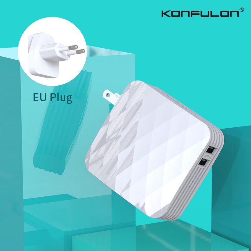 2.1A Snelle Oplader & Power Bank 5000 Mah Power Bank Met Us Uk Eu Plug Wall Charger Dual Usb Power bank Voor Iphone12: White EU Plug