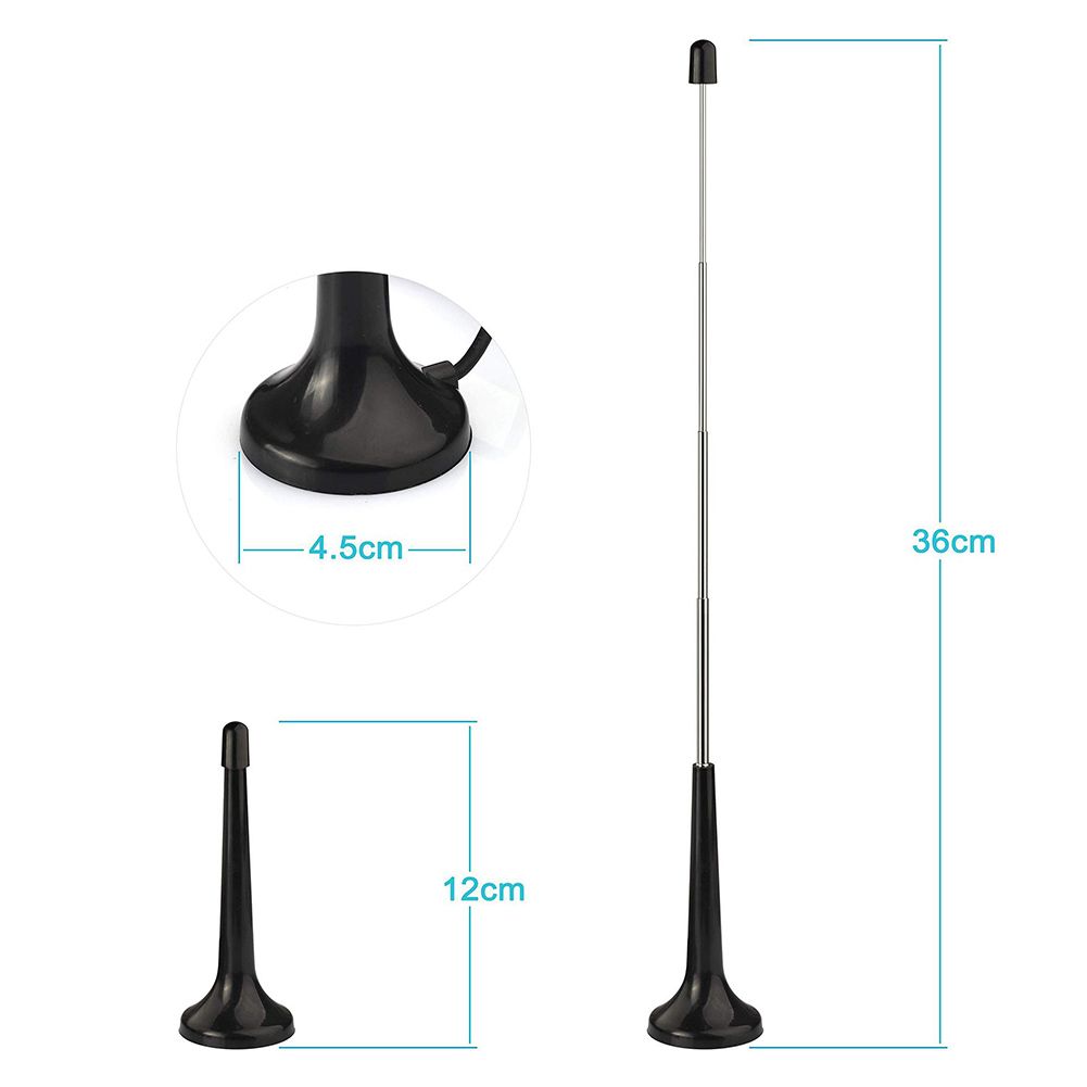High Gains FM Telescopic Antennas with 3 Adapter 75 Ohm DAB Radio Replacement Antenna for Household Digital FM Radio