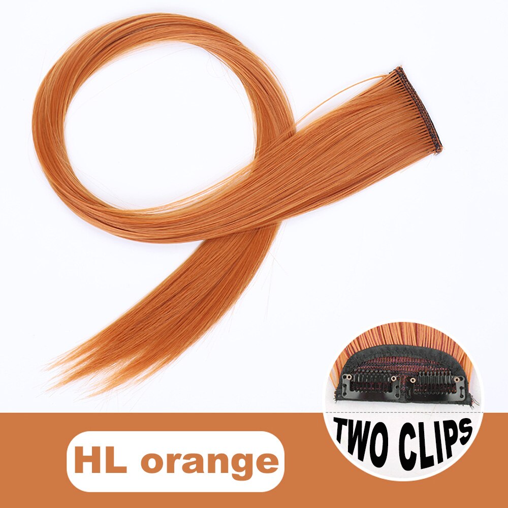 Xg color strip extension 22 tommer clip in hair extensions lange lige ombre frisurer 8 farver tilgængelige til kvinder hovedbeklædning: 2c- hlorange