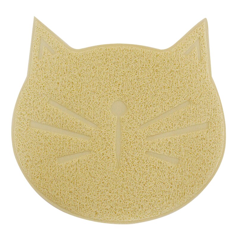 Pet Dog Puppy Cat Feeding Mat Pad Cute PVC Bed Dish Bowl Food Feed Placement Cat Toilet Mat Cat Claw Mat: beige