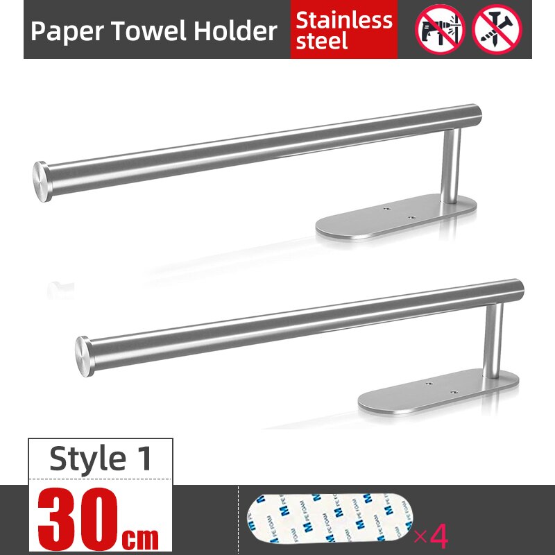 Toalettholder selvklebende veggmontert toalettpapirhåndkleholdere baderomshylletilbehør kjøkkenrullpapirstativ: Grønn