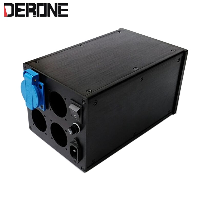 EU/US Power socket housing power box Audio isolation power box case chassis aluminum shell