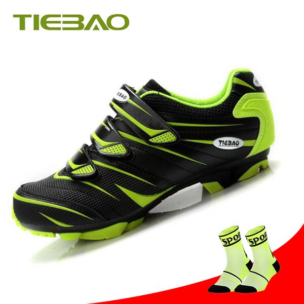 Zapatos de ciclismo de montaña Tiebao sapato para hombre, calzado de ciclismo de montaña con bloqueo automático, zapatillas deportivas antideslizantes transpirables: socks for 816a G / 8.5