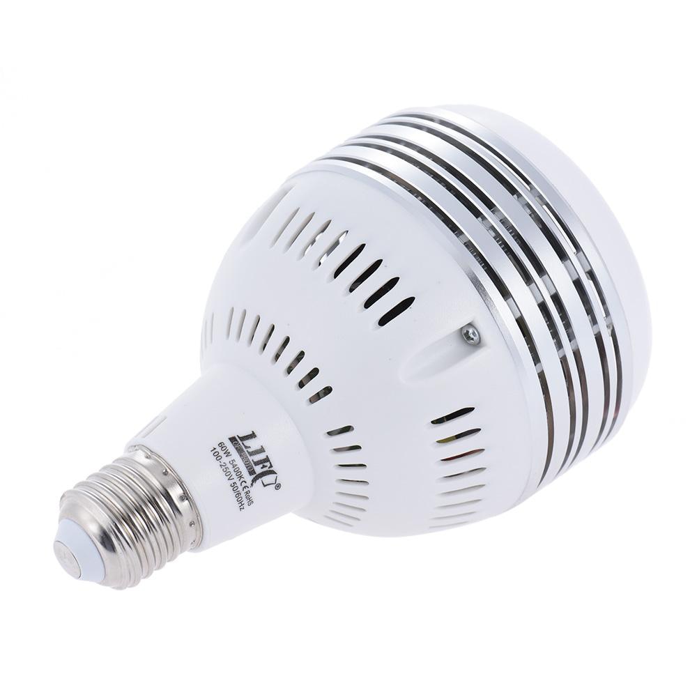 100~250V 60W LED Daylight Balanced E27 5400K Light Bulb Studio Modeling Lamp for Photography Video Lighting