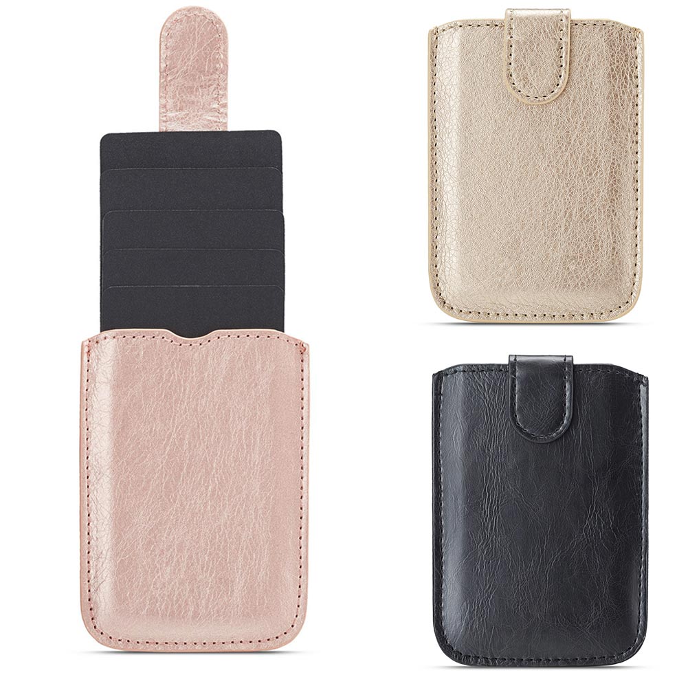 unisex Aufkleber Lagerung Tragbare Tasche Klebstoff Brieftasche Tasche Stock-auf PU Leder Multifunktionale Telefon Zurück Karte Halfter