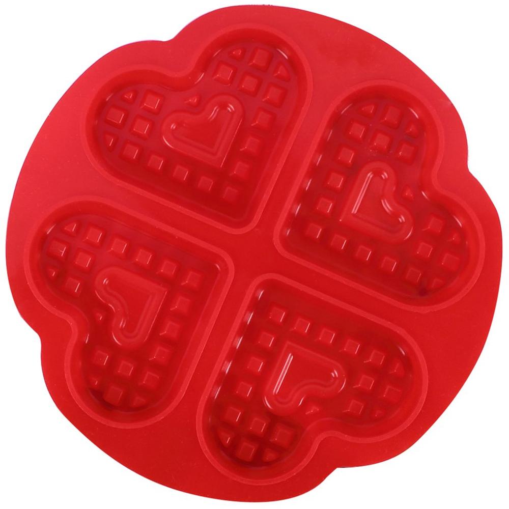 DIY Waffle Mold Maker Pan Microwave Baking Cookie Cake Muffin Silicone Bakeware Cooking Tools Kitchen Accessories Supplies