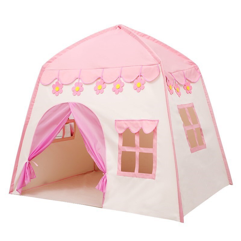 Kinderen Tent Baby Prinses Playhouse Super Grote Kamer Kruipen Indoor Outdoor Tent Kasteel Prinses Living Spel Oceaan Ballen: pink(no ball)