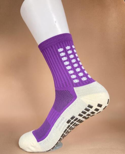 12 Colors Football Socks Anti Slip Soccer Socks Sports Socks The Same Type As The Trusox: Purple