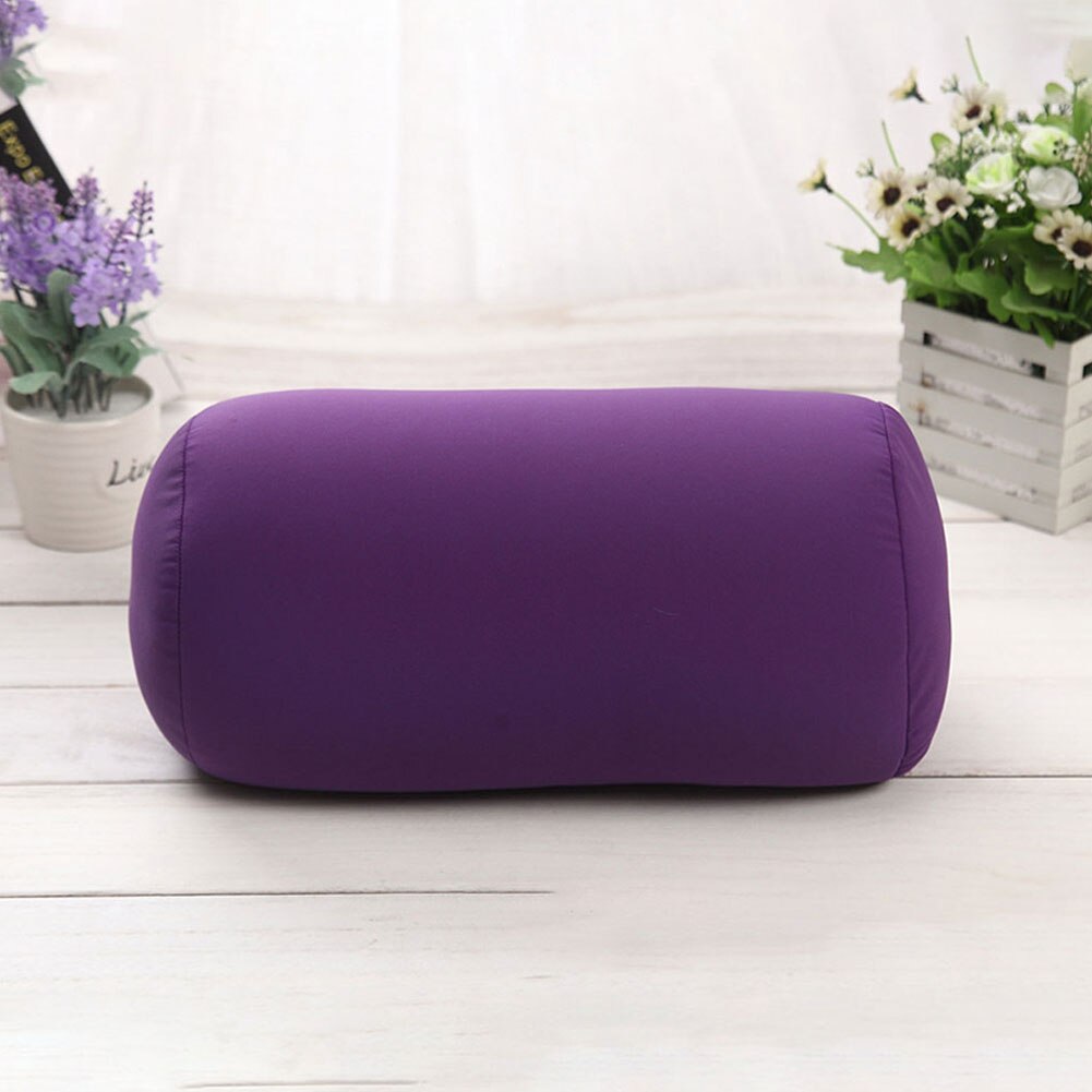 Sofa Sleep Microbead Neck Back Roll Cushion Travel Bed Roll Throw Pillow: Purple