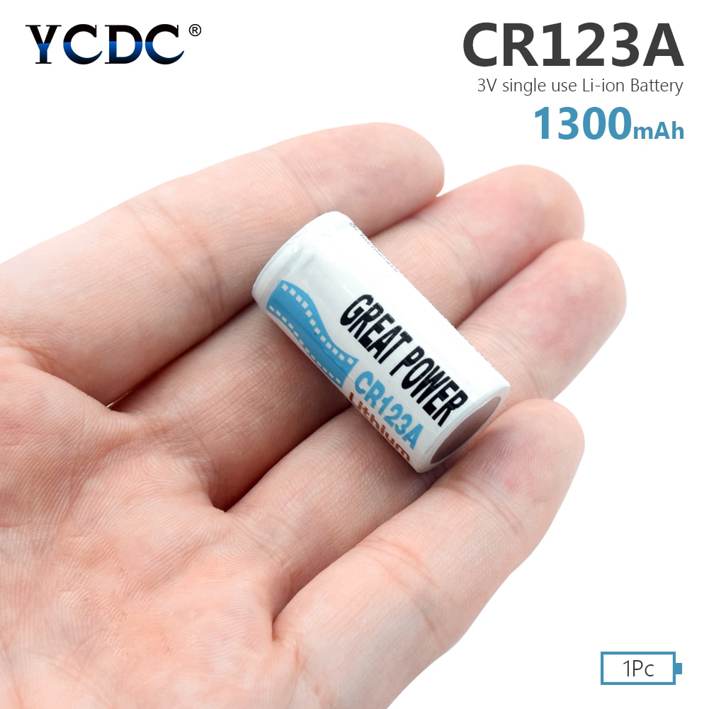 Ycdc 3V CR123A Lithium Batterij 1300Mah CR123 CR17335 CR17345 Batterijen Voor Camera Batterij Primaire Lithium Batterij