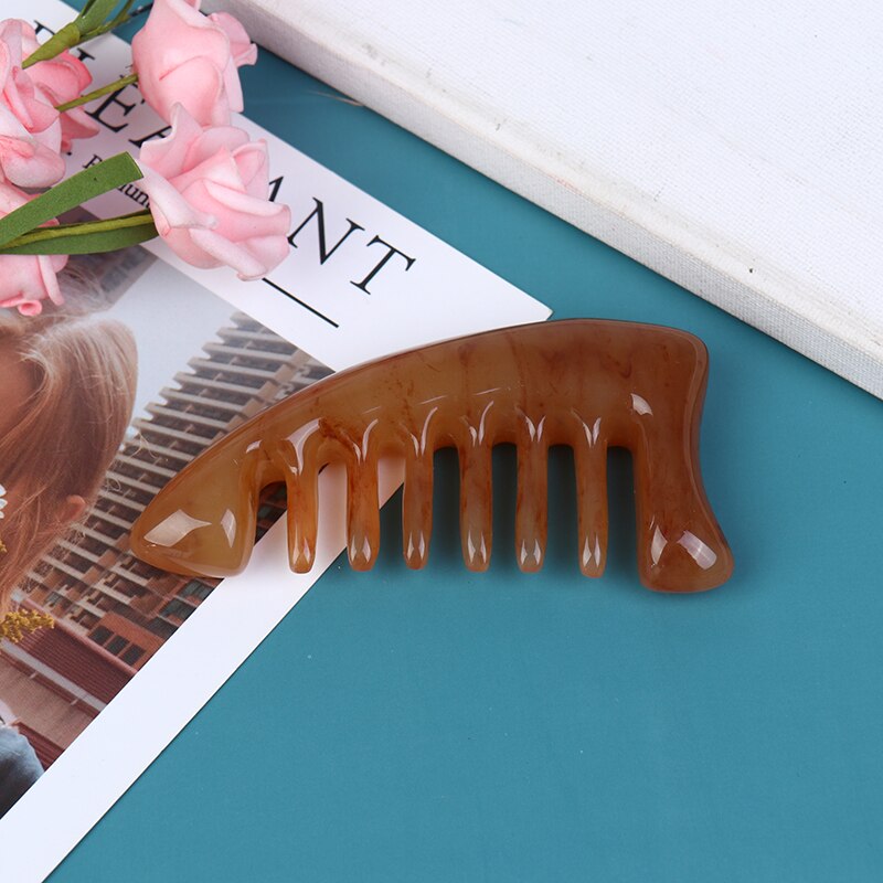 1 Pcs Natural Ox Horn Pocket Comb Wide Toothed Comb SPA Guasha Scalp Massage Brush Hair Care Tool: D