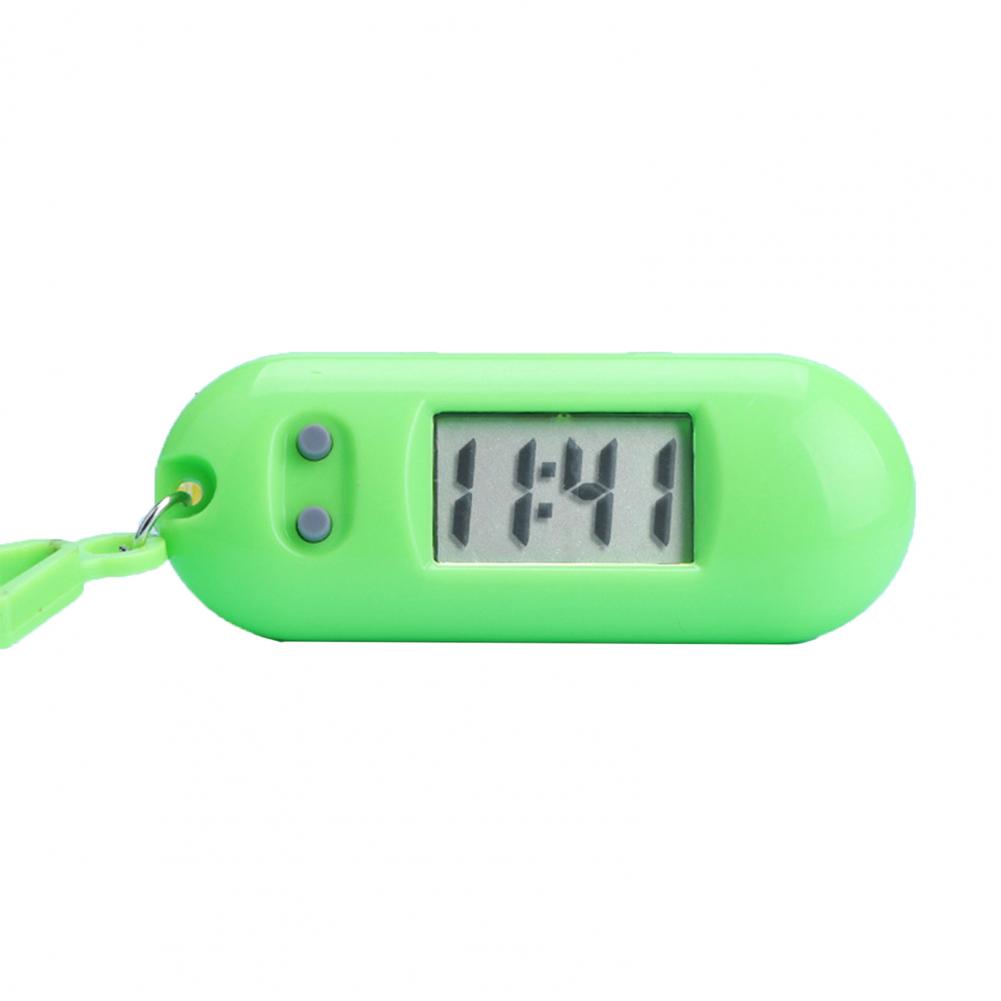 Electronic Clock Student Keychain Watch Silent LCD Digital Display Portable Student Exam Study Desktop Clock Keychain: green