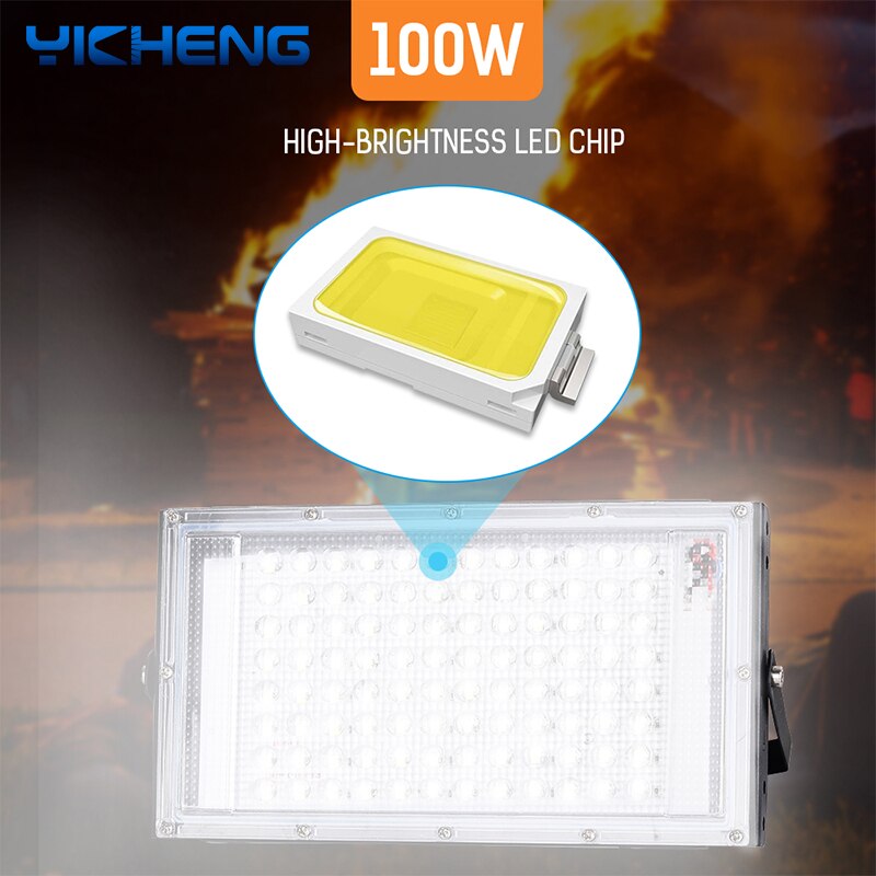 Projecteur LED à Clip électrique 50W 100W DC12V, lampe d&#39;urgence, éclairage extérieur pour Camping, randonnée et travail