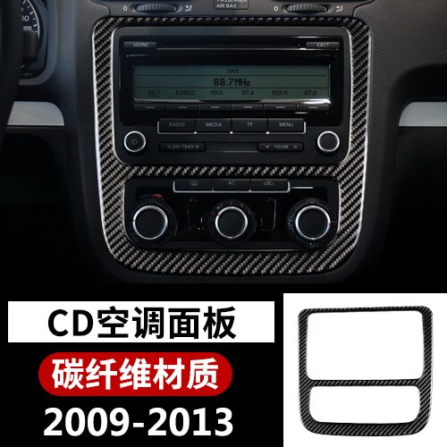 Para Volkswagen Scirocco 11-14, accesorios interiores, control central, salida de aire acondicionado, panel de fibra de carbono, parche adhesivo: Plata