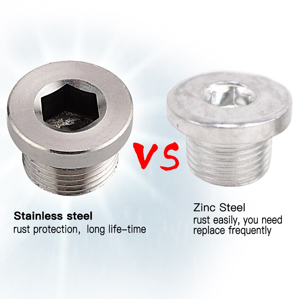 H2CNC O2 OXYGEN SENSOR STAINLESS STEEL BUNG PLUG CAP M18x1.5MM THREAD HEX BUNG 304 Stainless Steel