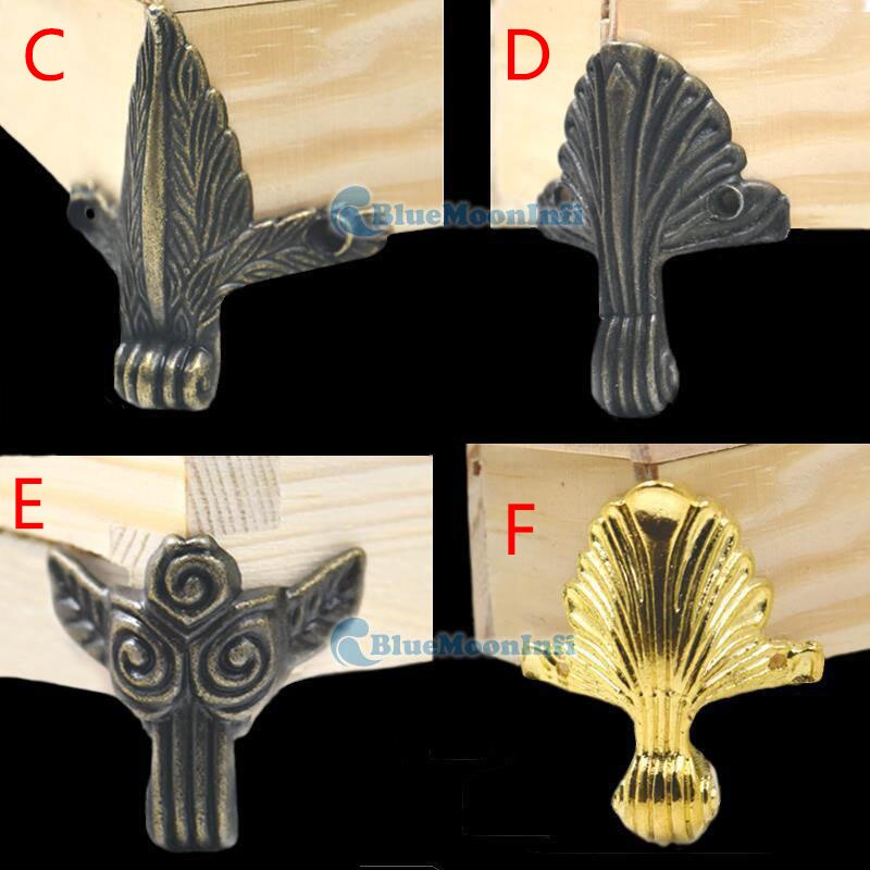 5 10 20 stk antikke smykkeskrin træmøbelæske dekorative fødder benhjørnebeskytter bronze nikkel guld rød bronze