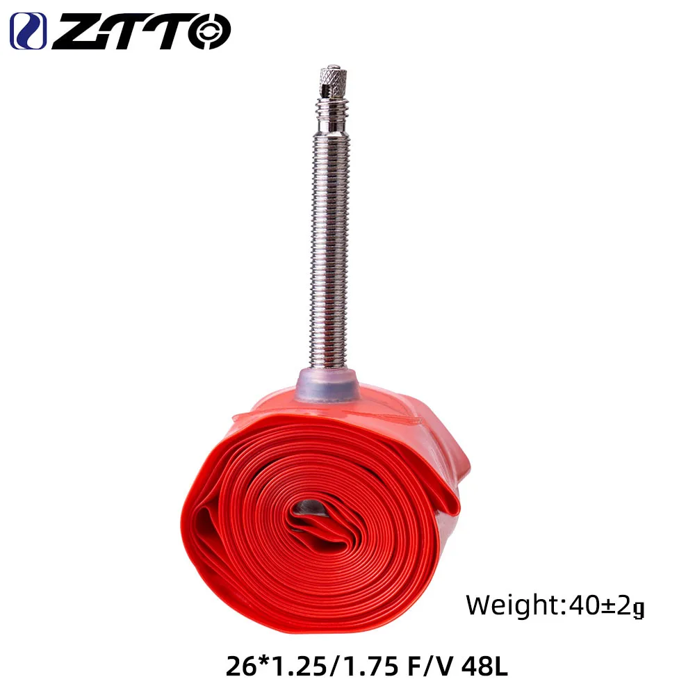 Ztto ultralett tpu sykkelslange 26/27.5/29 tommers sykkelslange fransk ventil lengde  fv 48mm 60mm 80mm 700c landeveissykkeldekk: Brun