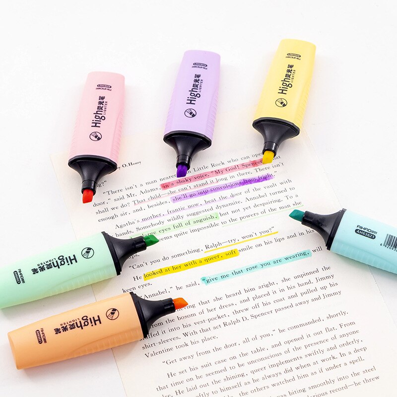 Bitterkoekje Kleur Mini Kleurrijke Snoep Kleur Markeerstiften Promotionele Art Markers Fluorescerende Pen Briefpapier