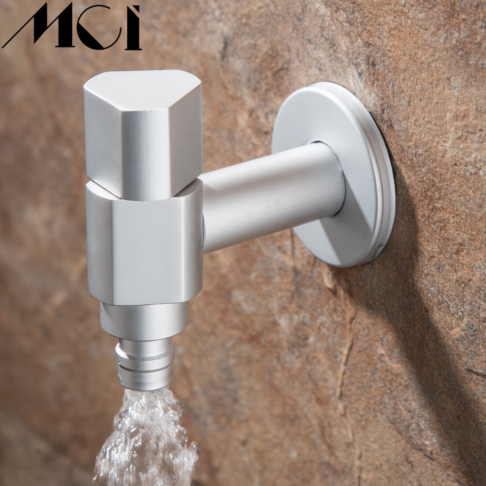 Grifo de aluminio anodizado de espacio para jardín, grifería fría para lavadora, fregona, inodoro, Mic-B008
