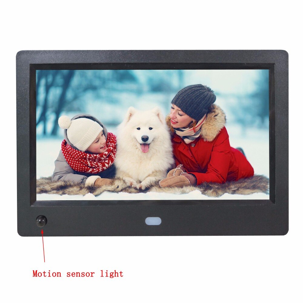7 inch motion sensor reclame display foto speler video speler digitale fotolijst ondersteuning SD kaart en USB drive