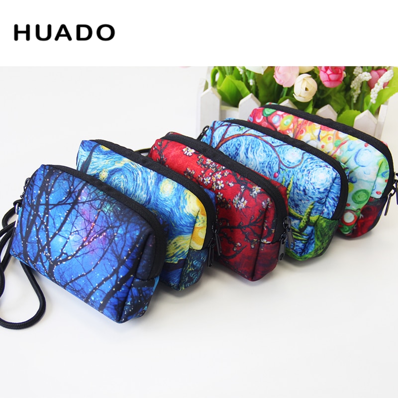 2018Van Gogh coin purse Women Lady Small Wallet coin purse kids Hasp Purse zipper Clutch Bag