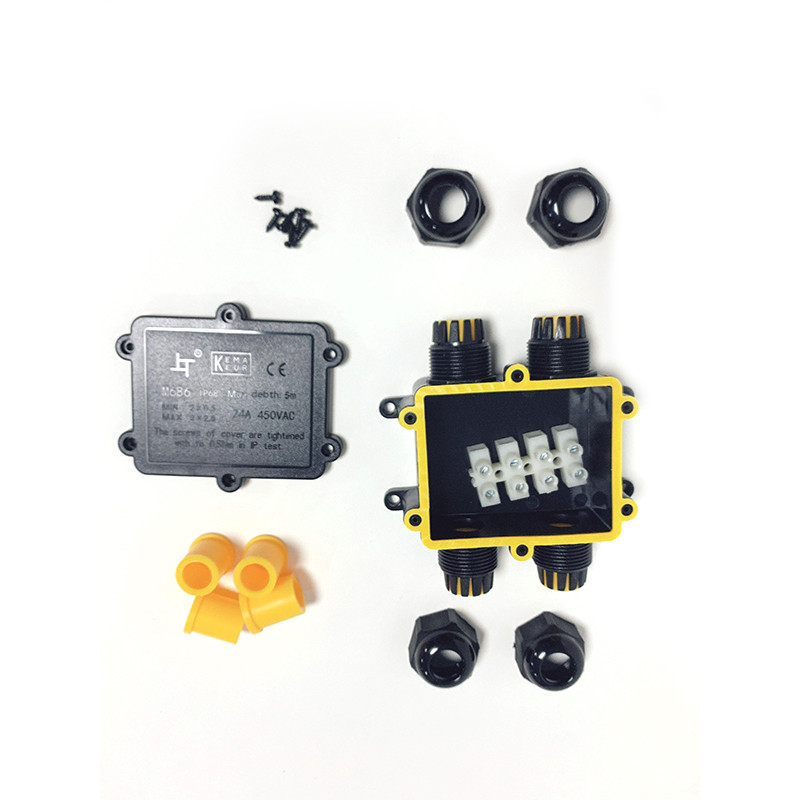 IP68 Waterproof Junction Box 4 Way 234pin 4-14mm Cable Connector Waterproof External Electrical Junction Box for Outdoor Wiring