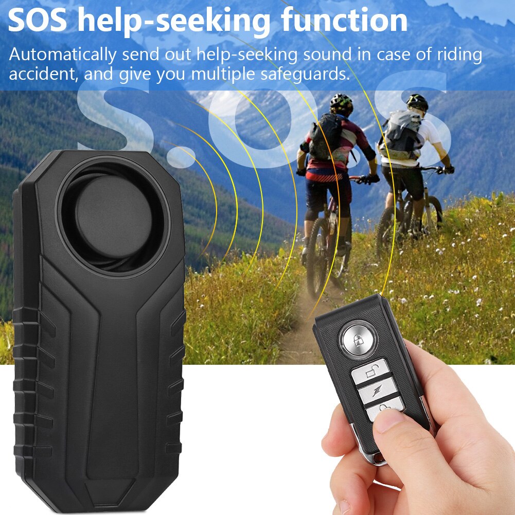MR 22R2 7 level adjustable sensitivity Wireless Bicycle Bike Anti theft Alarm Security Remote Control Lock Loud Sound Alarm
