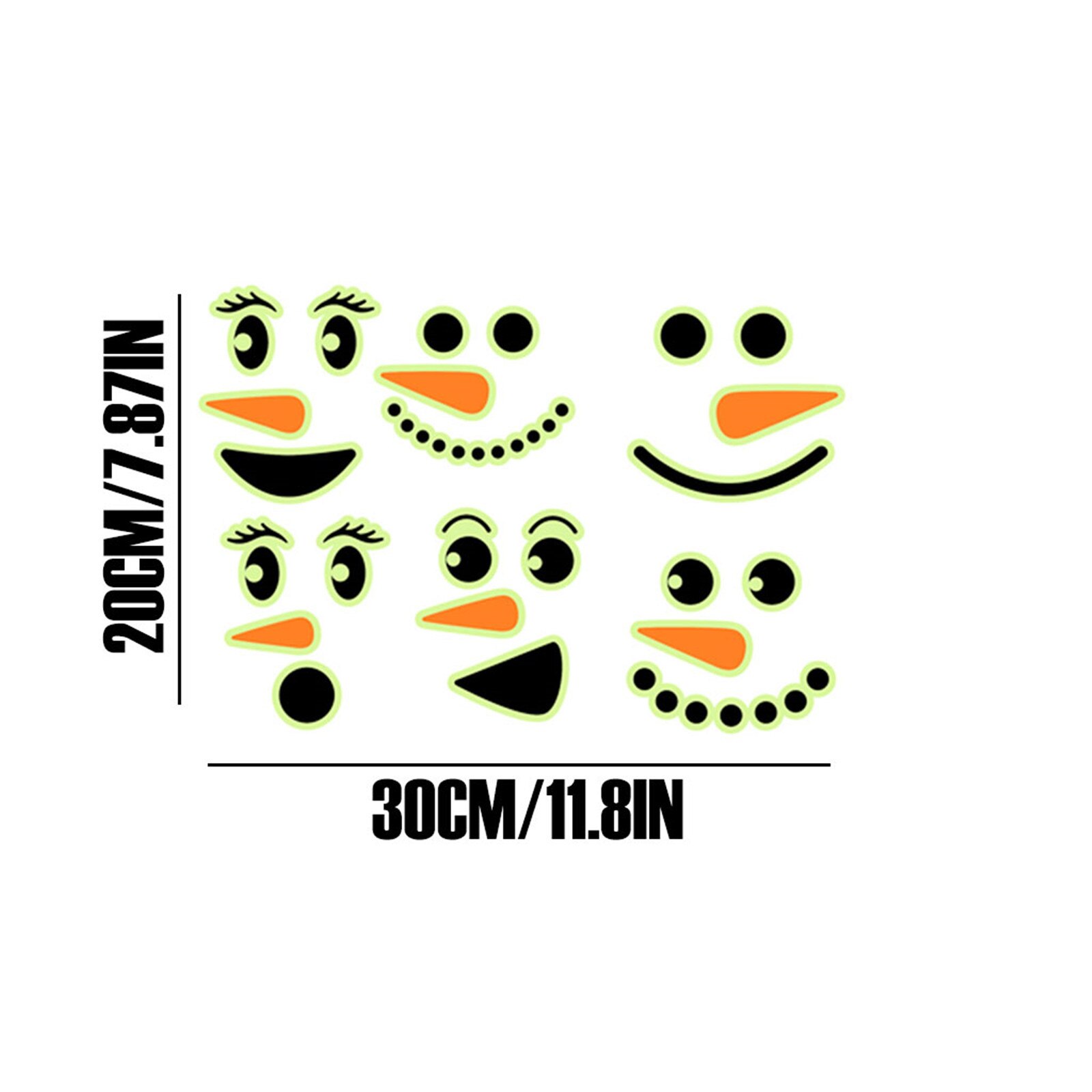 DIY Luminous Wall Sticker Christmas Luminous Fridge Sticker Cartoon Santa Candy Sticker Cane Sticker 3D Fridge stickers