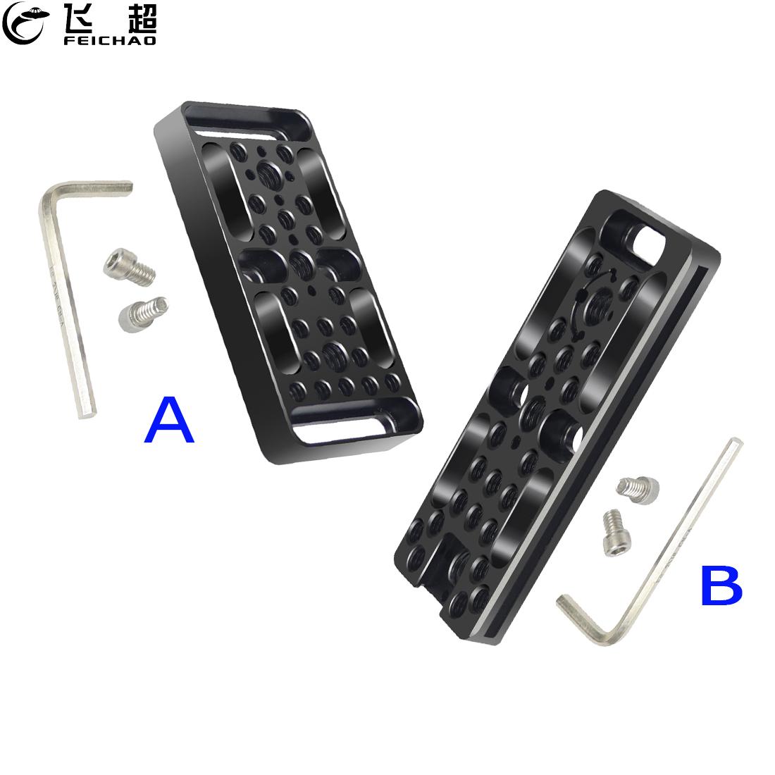 Aluminum Cheese Plate Multi-purpose Mounting Plate With 1/4 3/8 ARRI Thread Holes Cold Shoe Mount for DSLR Camera Accessories