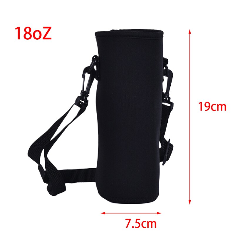 Neoprene Water Pouch Holder Shoulder Strap Black Bottle Carrier Insulat ...