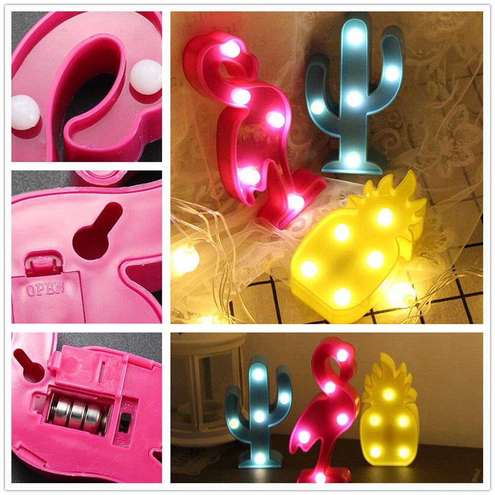 Glorystar 3d tecknad ananas/flamingo/kaktus modellering nattlampa led lampa hemkontor dekoration
