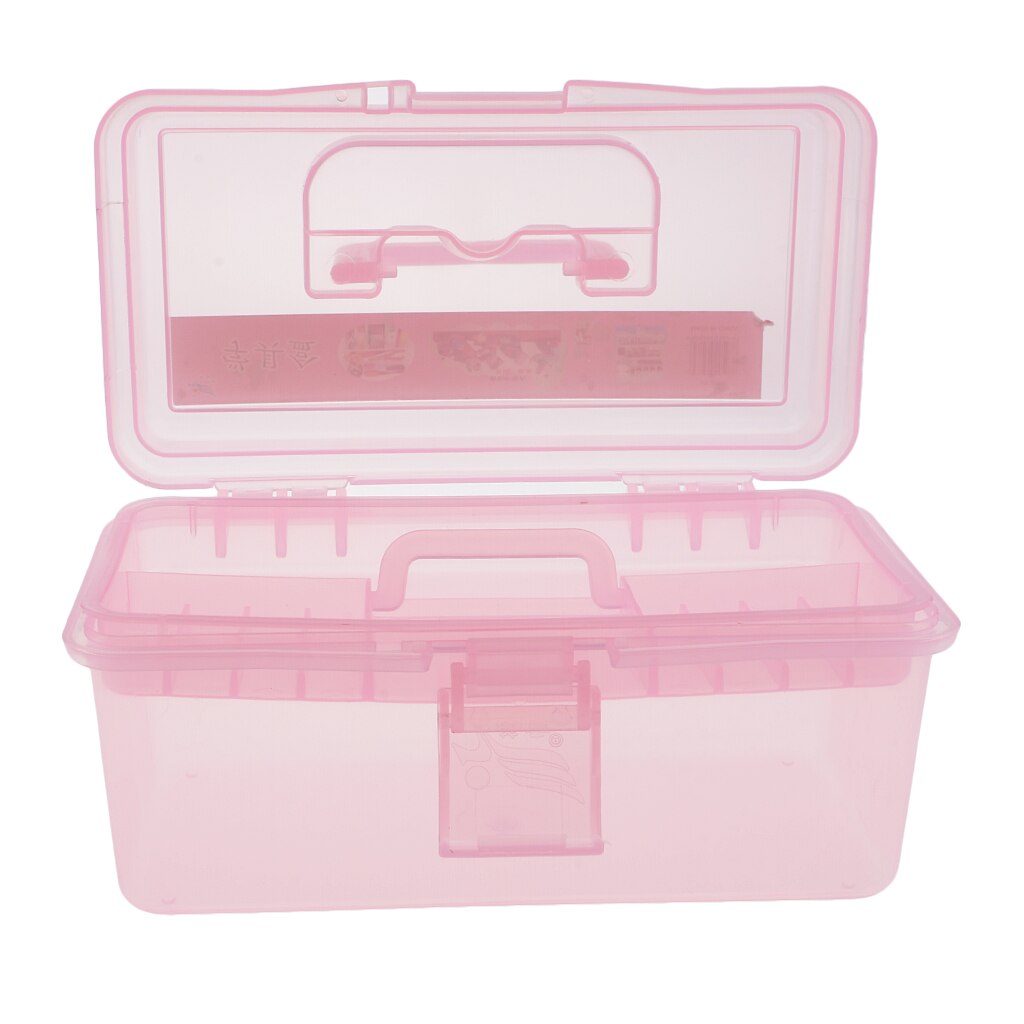 Plastic Tool Box Lockable Storage Case Art Craft Supply Organizer Container