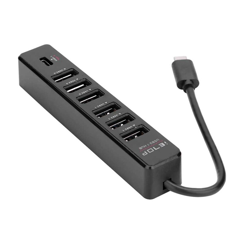 7 Poorten Type C Hub High Speed 5Gbps Usb 3.1 Usb 2.0 Splitter Voor Computer Pc USB-C Power Levering adapter Kabel