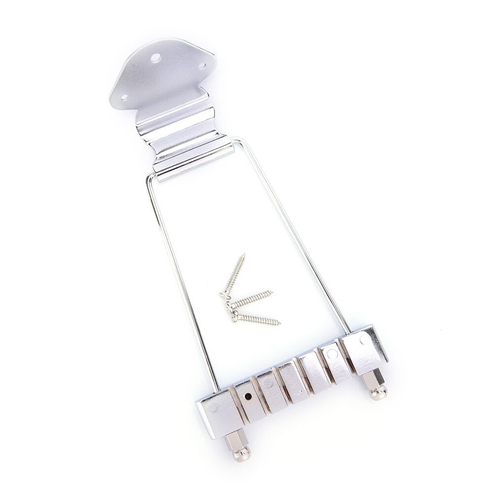 De plata cordal de guitarra trapecio abierta puente para 6 cuerdas Archtop guitarra