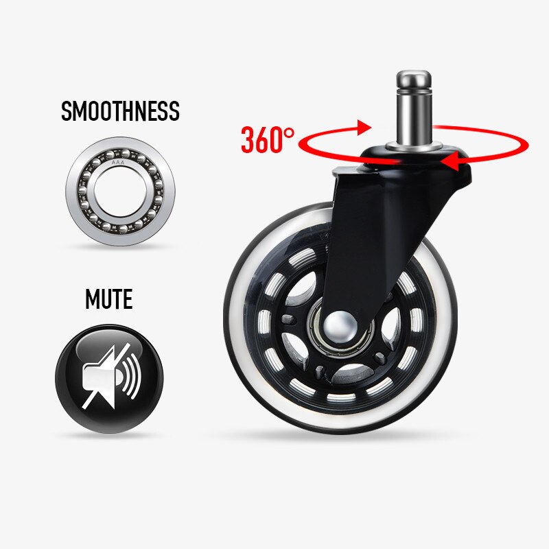 1/2/4 stk kontorstol hjul hjul 3 tommer drejelig hjulhjul pu hjul udskiftning af hjulhjul stil
