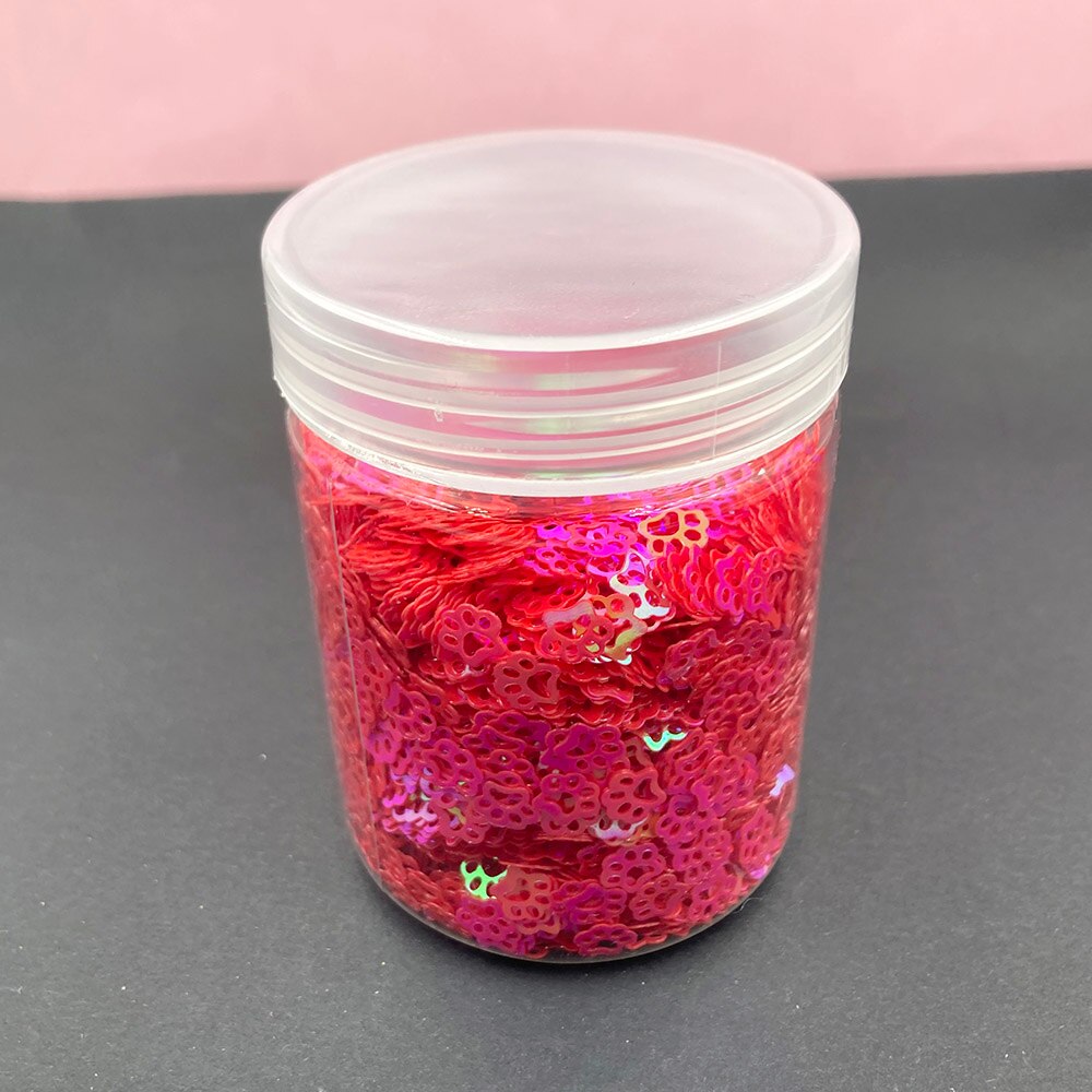 1 Doos Kat Poot Vorm Glitter Pailletten Voor Ambachten Diy Naaien Pailetten Nagels Arts Manicure Sequin Wedding Christmas Decor Confetti: red