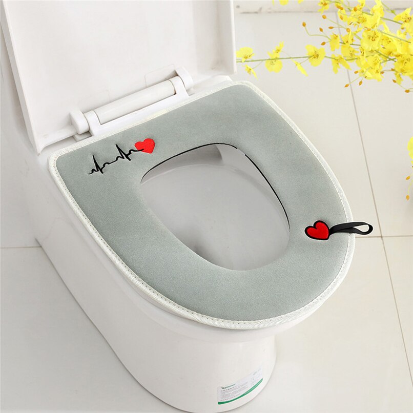 Toalete almofada de assento do toalete inverno capa suprimentos domésticos bonito estilo europeu acessórios do banheiro à prova dwaterproof água tapis de toilette