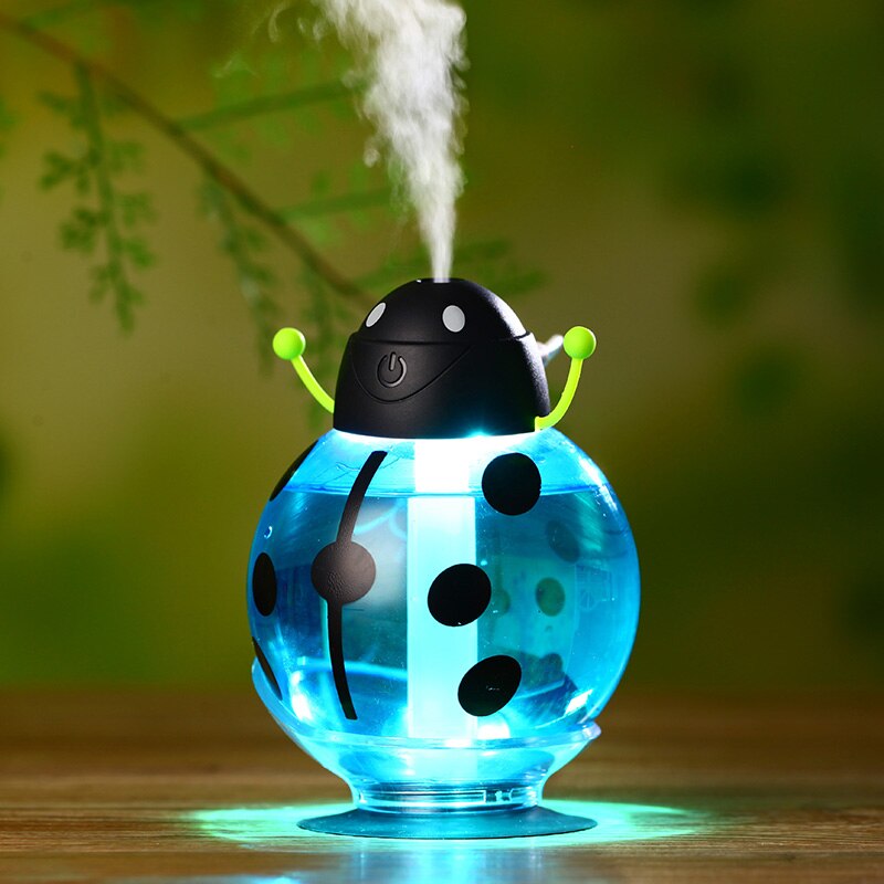 Kleine kever usb luchtbevochtiger aroma diffuser etherische olie diffuser mini draagbare mistmaker 260ml led nacht