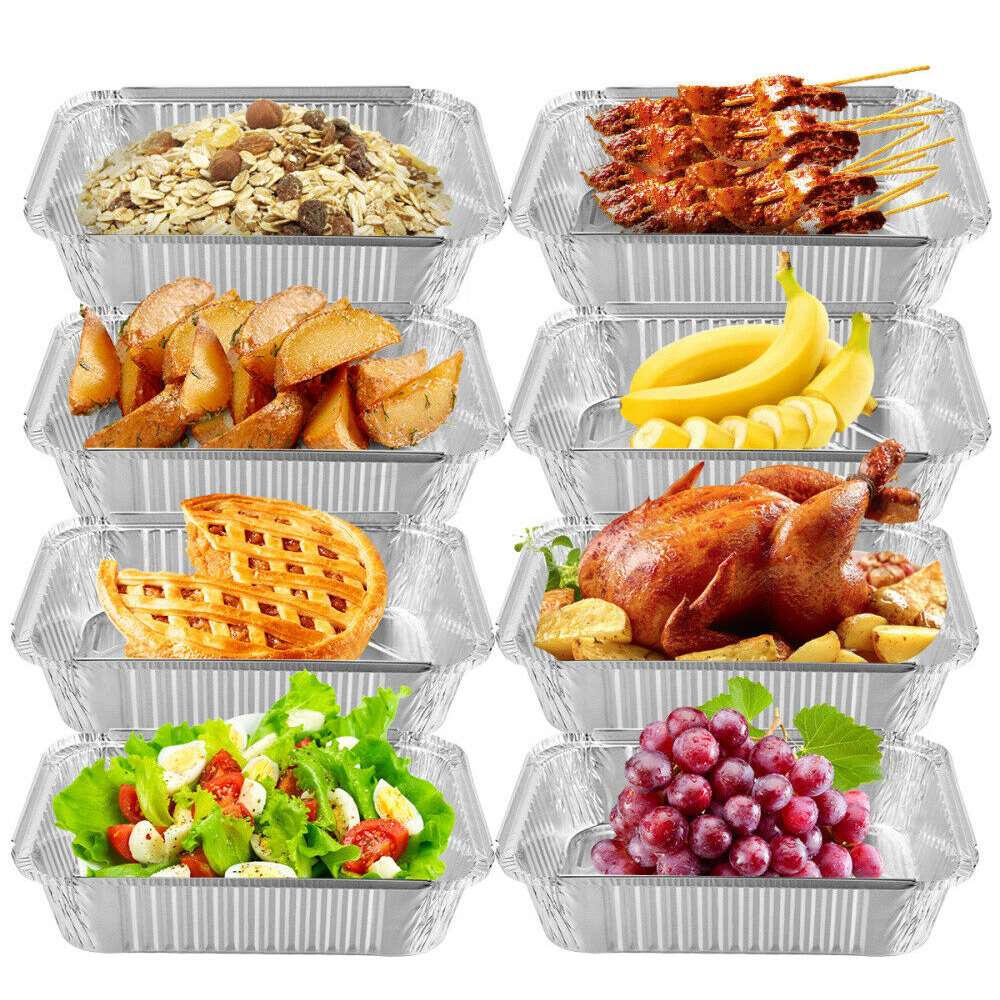 20 Teile/satz Einweg BBQ Tropfen Pfanne Nicht-Stock Aluminium Folie Kasten Wärme-beständig Grill Zinn Tablett Camping draussen werkzeuge Zubehör