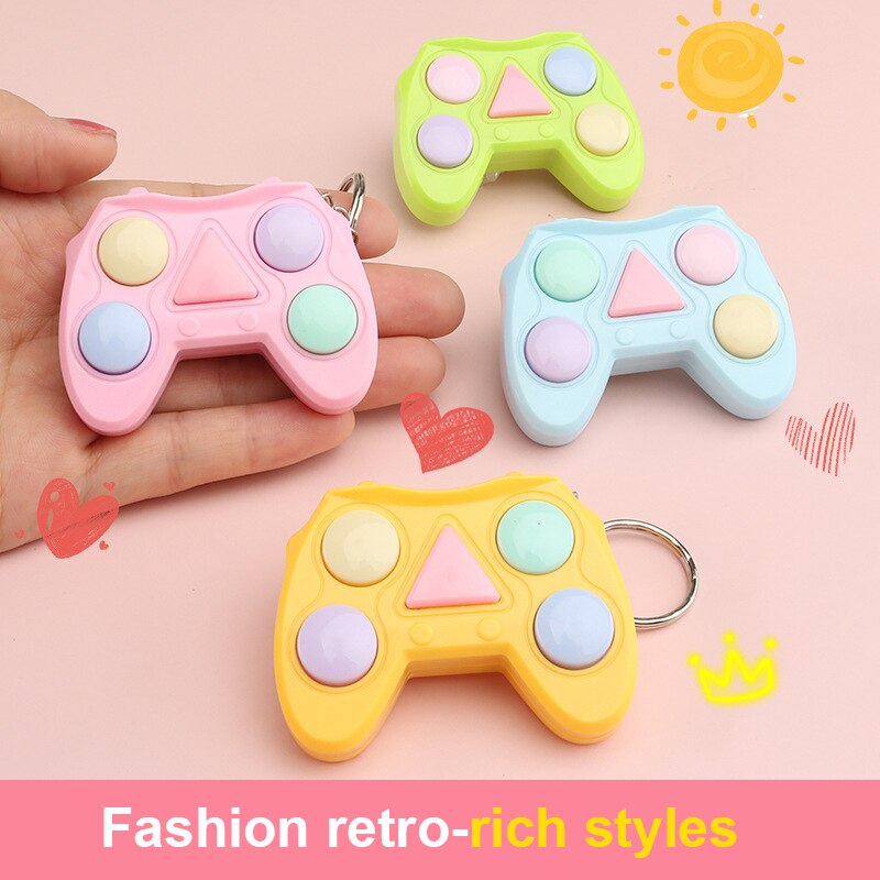 Mini Handle Color Game Machine Stress Relief Toy Stress Release Memory Training Creativity Gadget Keychain Toy Pack Student