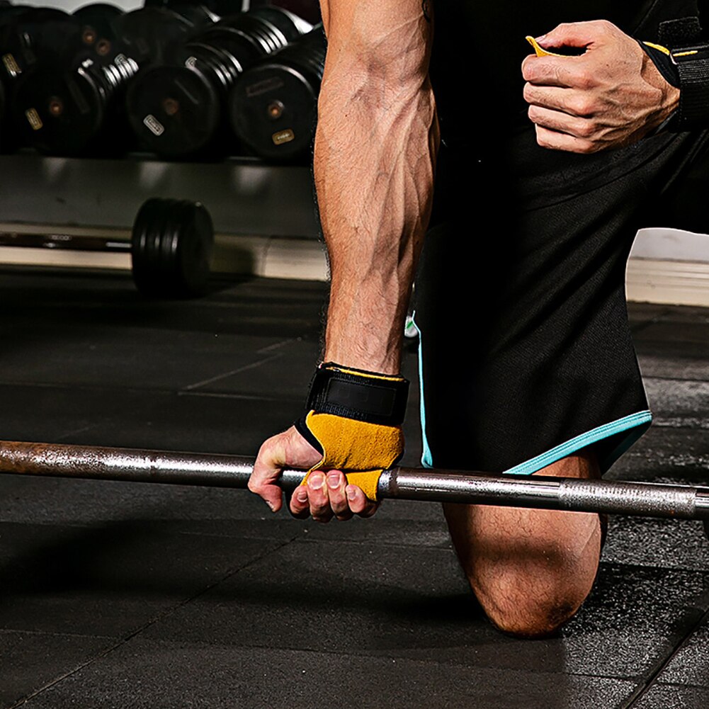 1 paar Gewicht Heben Handschuhe Gym Verstellbare, Gepolsterte Handgelenk Wraps Unterstützung Palm Protector Heavy Duty Riemen Bodybuilding