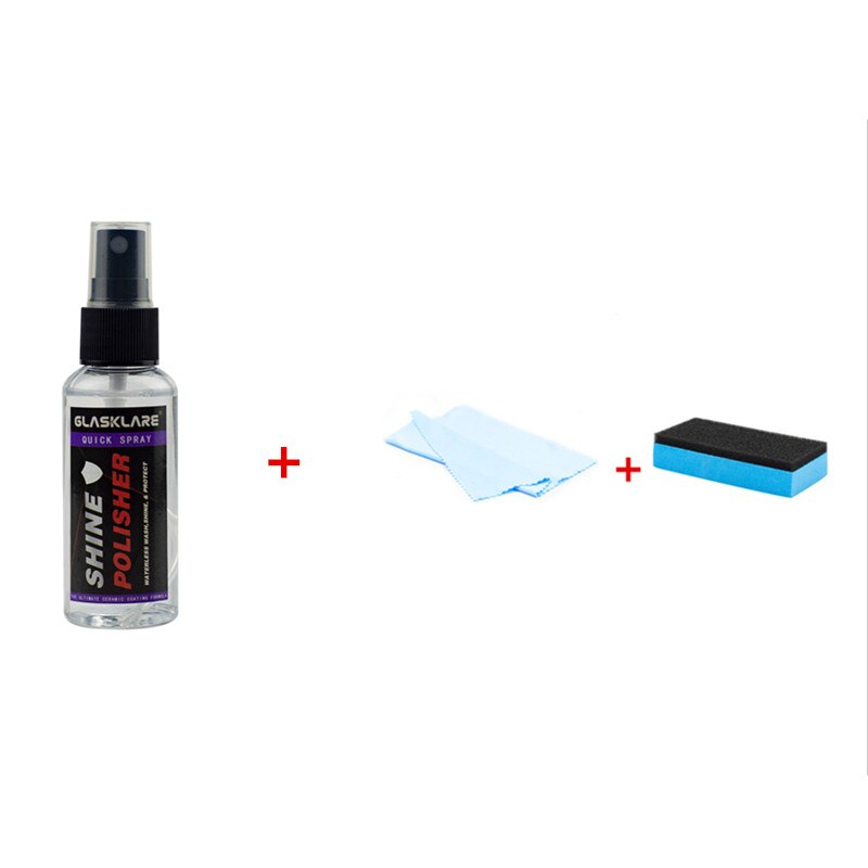Car Ceramic Coating Car Wax Polish Spray Waterless Car Wash Liquid Glass Super Hydrophobic Scratch Repair Anti-scratch: Transparent 50ml set