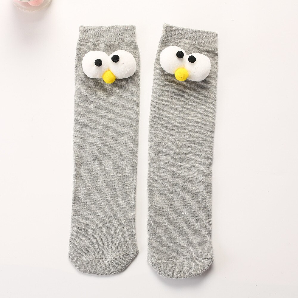 Meias de bebê longas de algodão para desenho de olho grande para infantil meninas socks for girl