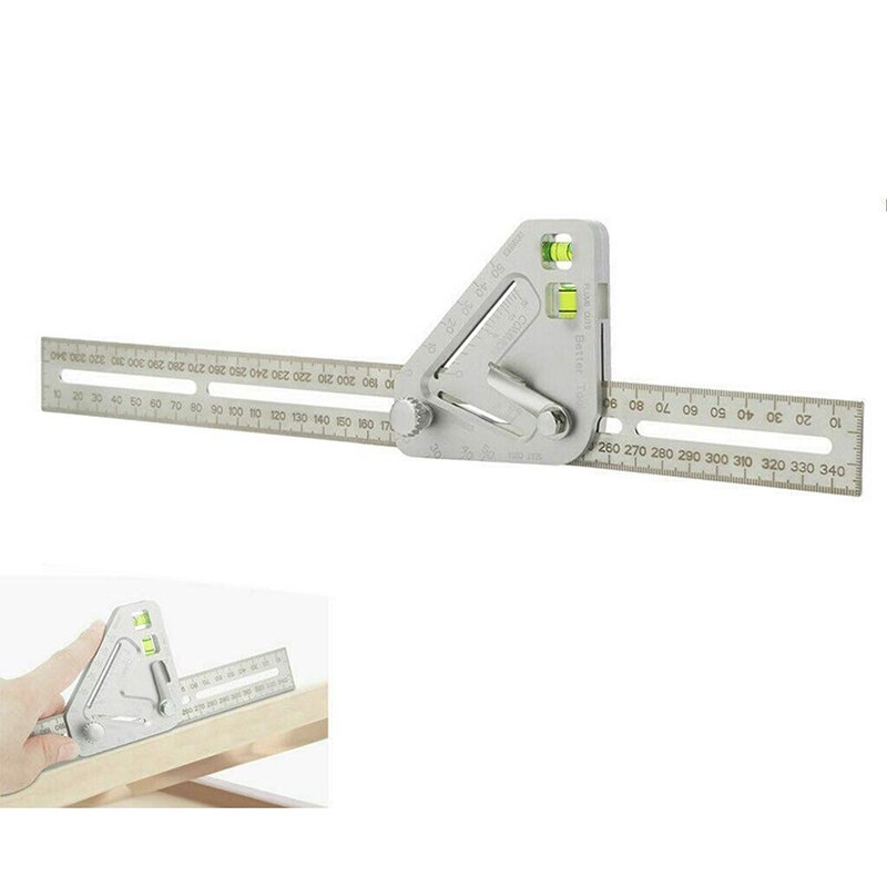 Regla Triangular multifuncional combinación de carpintería regla de ángulo cuadrado herramientas de marcado NJ88