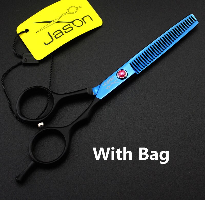 323# 5.5'' Brand Jason TOP GRADE Hairdressing Scissors 440C Barbers Cutting Scissors Thinning Shears Hair Scissors: One Thinning Add Bag